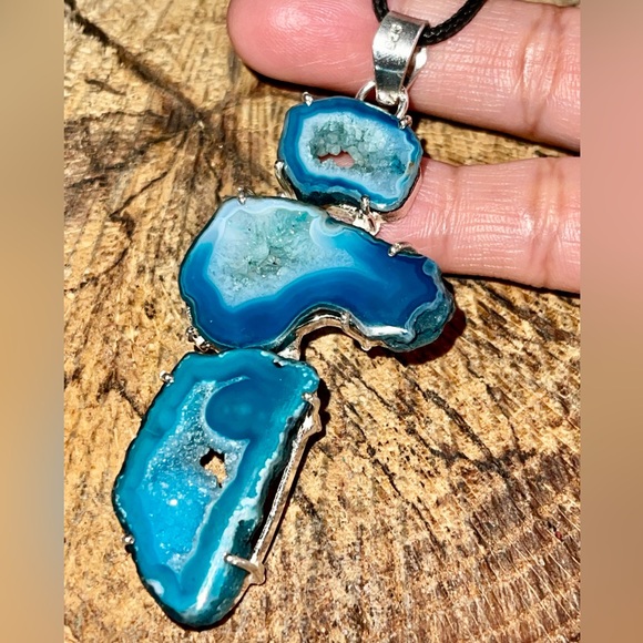 Large Drusy Solar Quartz Pendant 3 1/4" - Picture 8 of 15